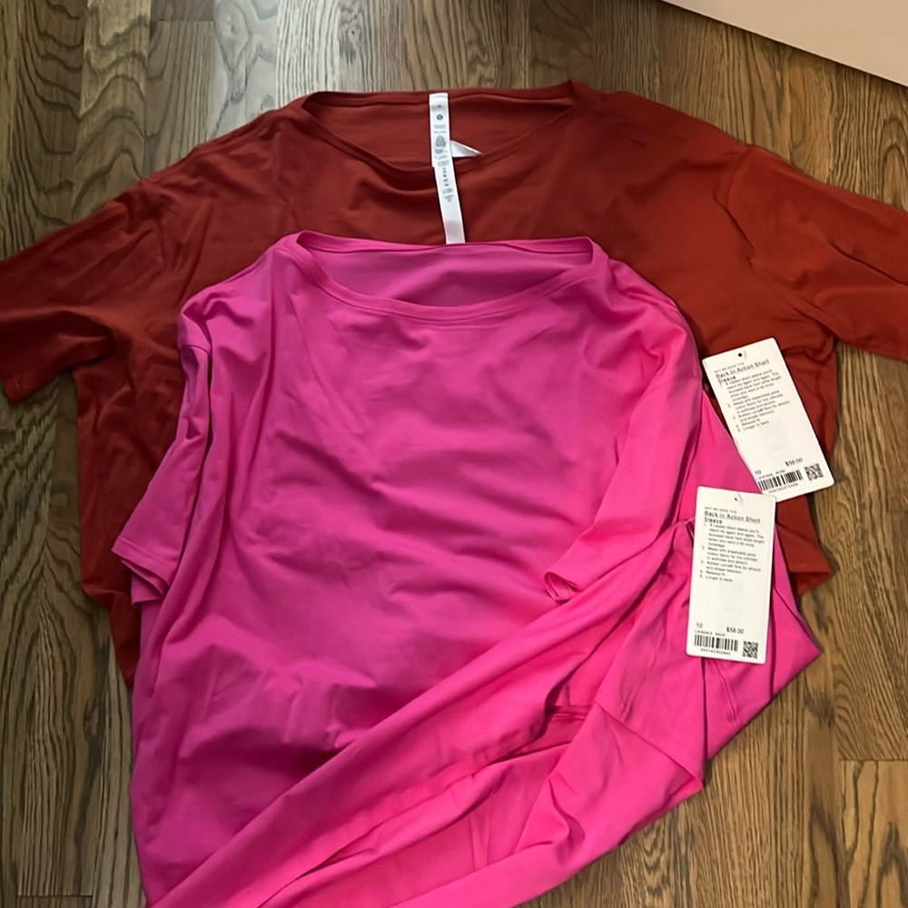 Lululemon- ** 2 back in action shirts.. NWT smoke free home …30% off 3+ items